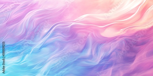 An abstract background featuring pastel holographic colors, creating an ethereal and dreamy atmosphere with surreal waves and vapor mist, embodying a Gen Z inspired dreamy wave concept.