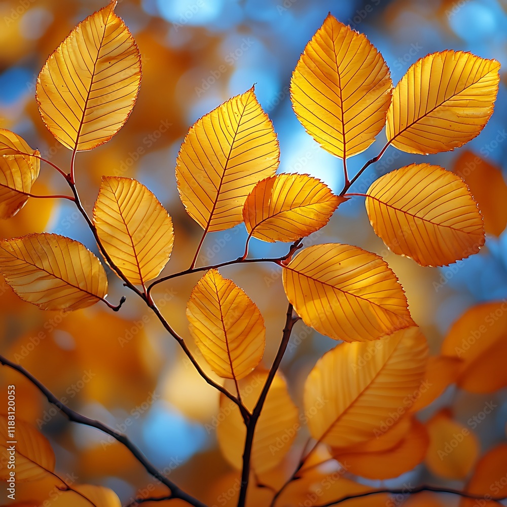 Fall maple golden autumn leaves vibrant nature high resolution hd picture Fall maple golden autumn leaves vibrant nature high resolution hd picture