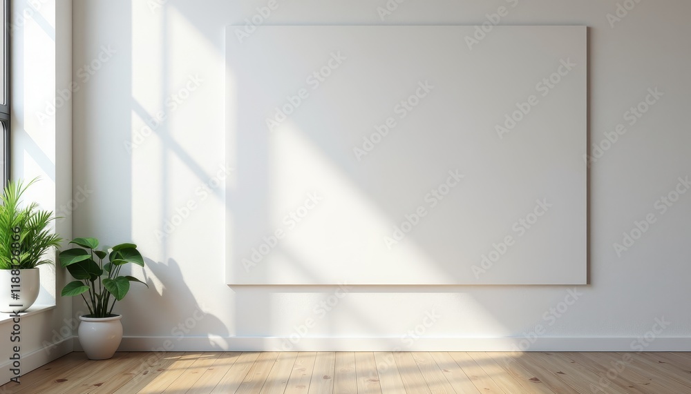 A clean unmarked poster space on the wall available for corporate visual design A clean unmarked poster space on the wall available for corporate visual design