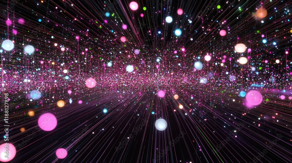 Abstract D rendering of AI algorithms visualized as glowing lines and dynamic data points floating in space. Abstract D rendering of AI algorithms visualized as glowing lines and dynamic data points floating in space.
