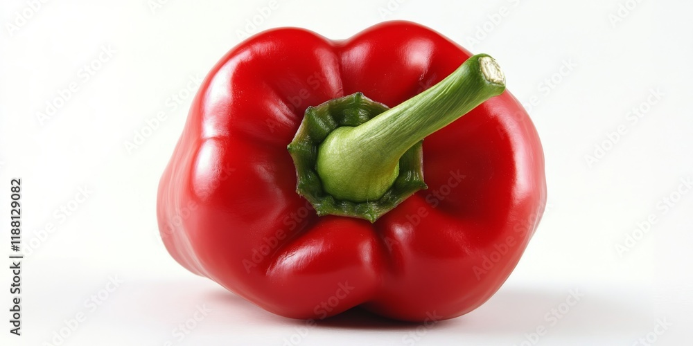 Vibrant red pepper displayed against a clean white background. This striking red pepper stands out, highlighting its color and texture with emphasis on fresh red pepper appeal. Vibrant red pepper displayed against a clean white background. This striking red pepper stands out, highlighting its color and texture with emphasis on fresh red pepper appeal.