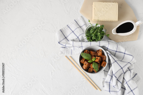 Bowl with pieces of fried t...