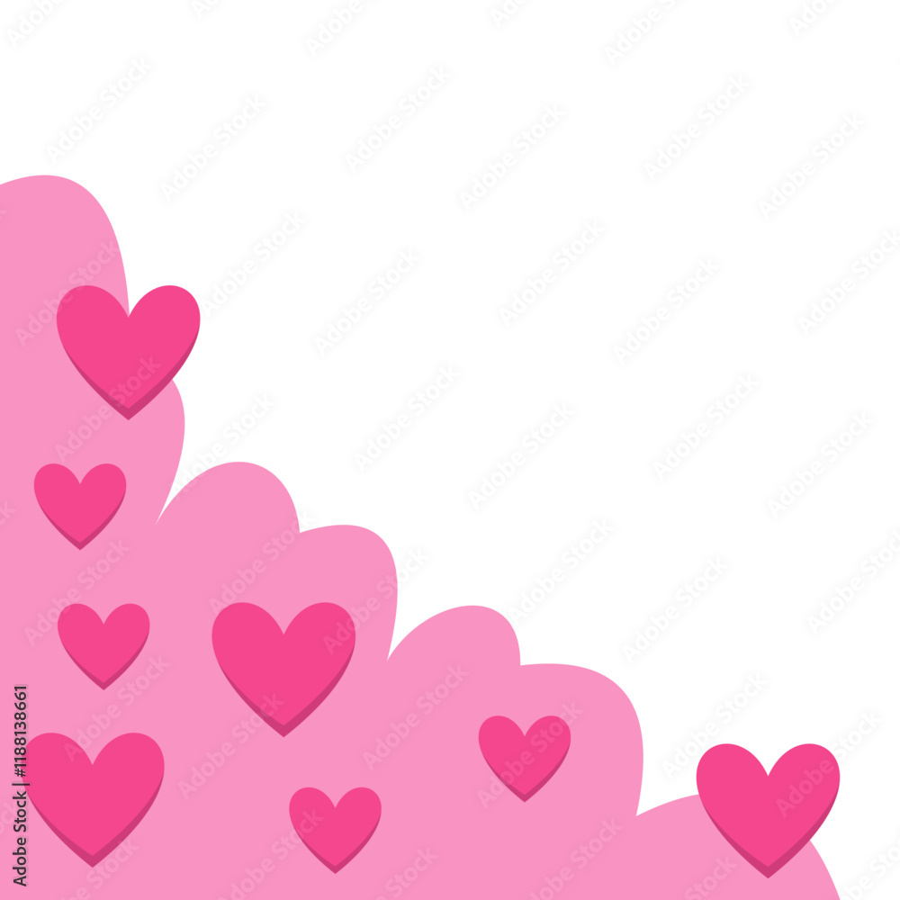 Valentine Love with Cloudy Shaped Corner Valentine Love with Cloudy Shaped Corner