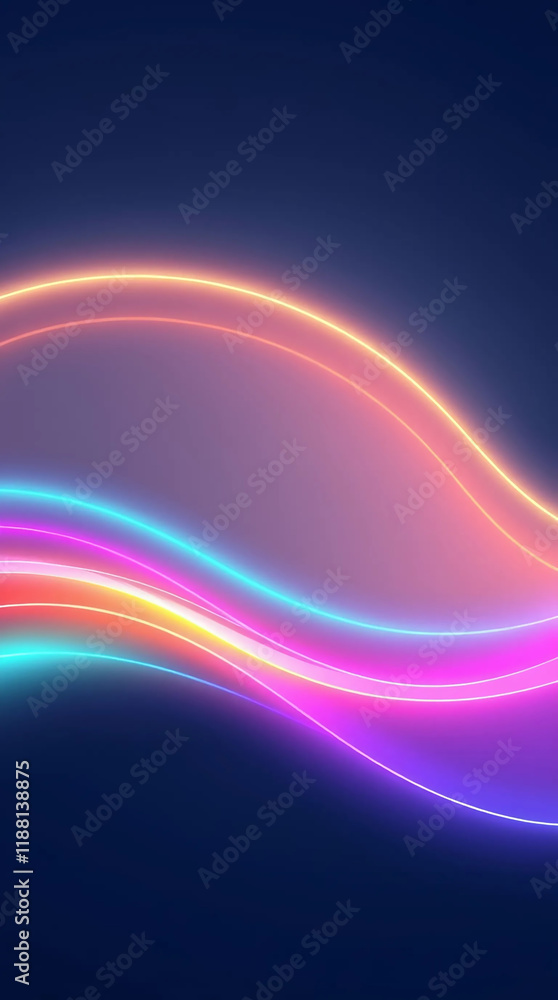 Obraz premium Bright Abstract Neon Waves and Glow