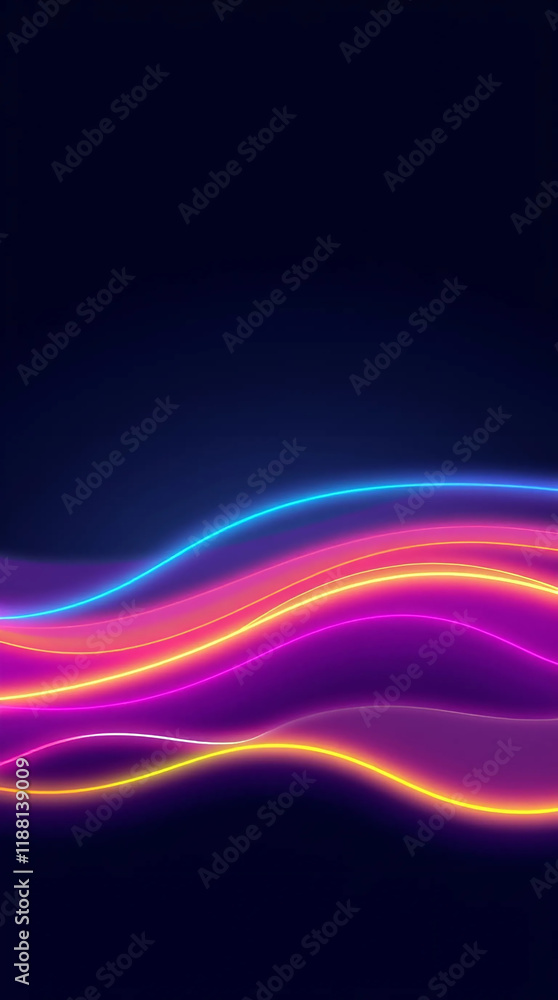 Obraz premium Abstract Bright Neon Waves Background
