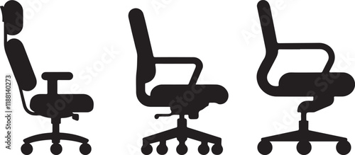 vector set of modern office chair