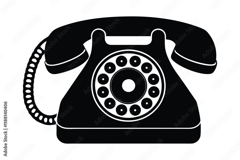 Rotary dial telephone with speakerphone vector art silhouette.eps Rotary dial telephone with speakerphone vector art silhouette.eps