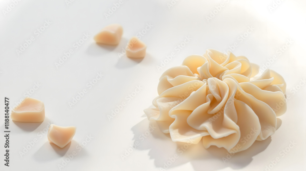 A plate of white pastries with powdered sugar on top