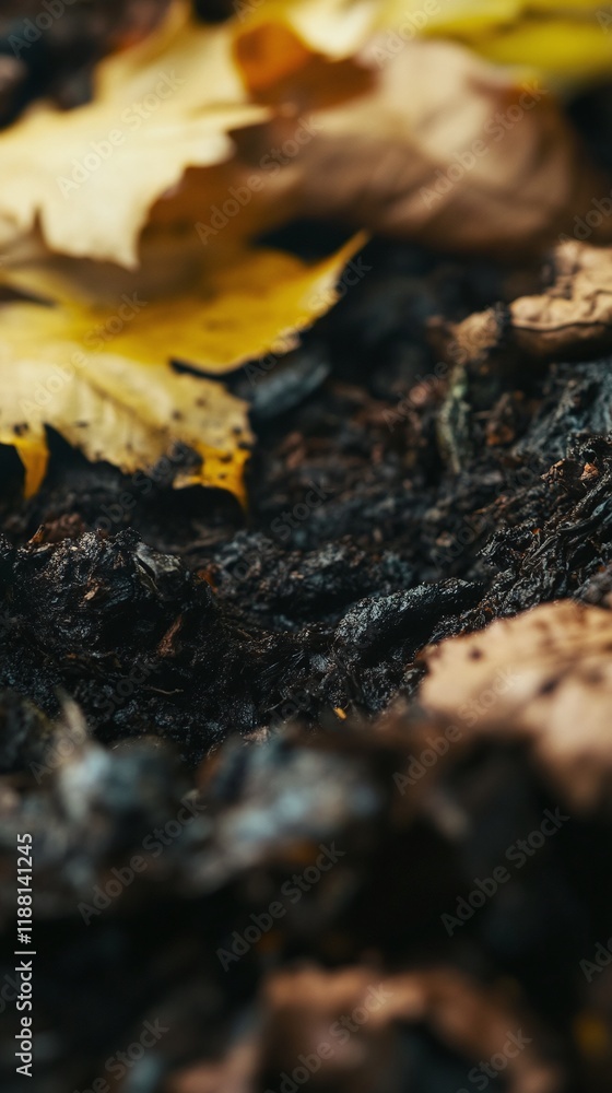 A close-up of compost breaking down with visible microorganisms. A close-up of compost breaking down with visible microorganisms.