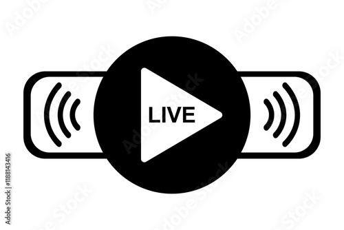 Live streaming icon.broadcasting, online video. Vector illustration design