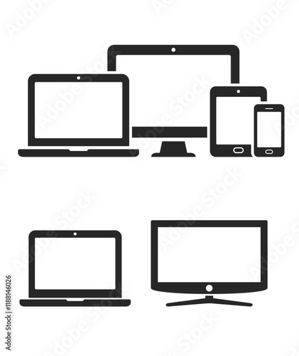 Digital devices icons stock illustration