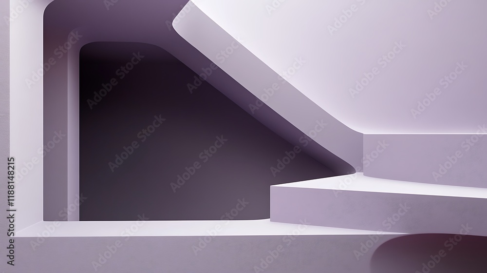 Fototapeta premium Abstract Lavender Architectural Form With Geometric Shapes