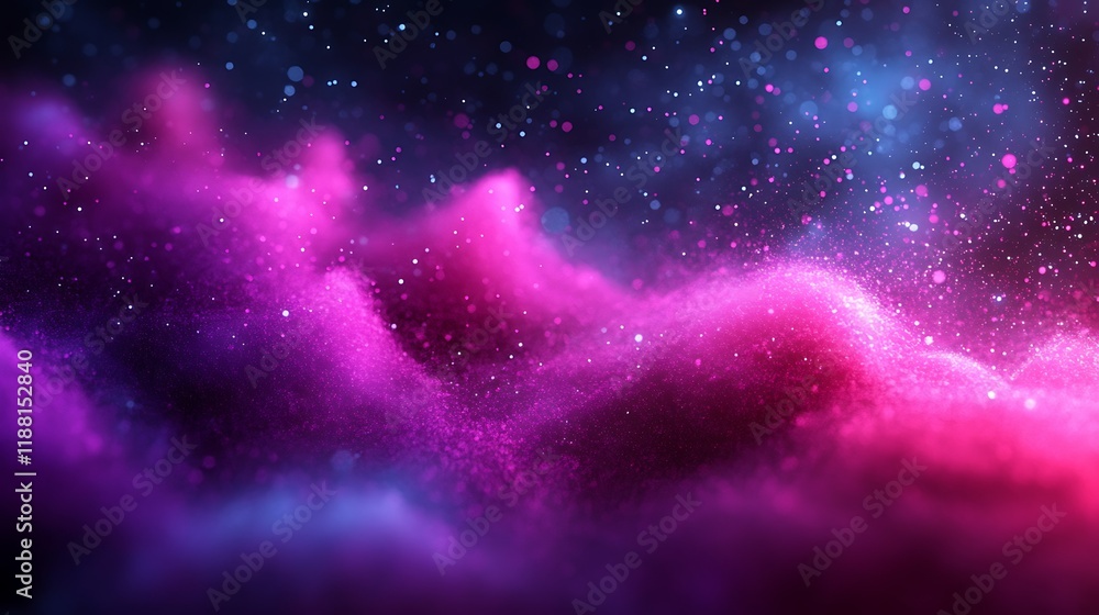 Obraz premium Pink and blue nebula, cosmic dust, space background, abstract art, design element