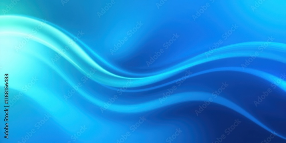 Fototapeta premium Abstract Blue Gradient Background with Smooth Flowing Waves and Glowing Light Effects