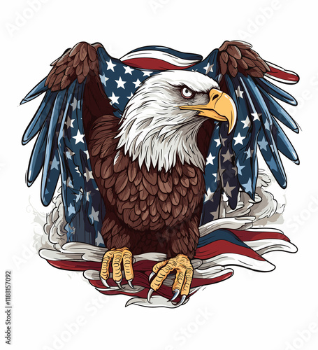 Freedom eagle bird vector illustration symbol animal american wing hawk design graphic a photo