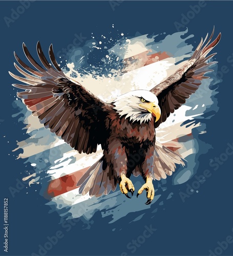 Freedom eagle bird vector illustration symbol animal american wing hawk design graphic a photo