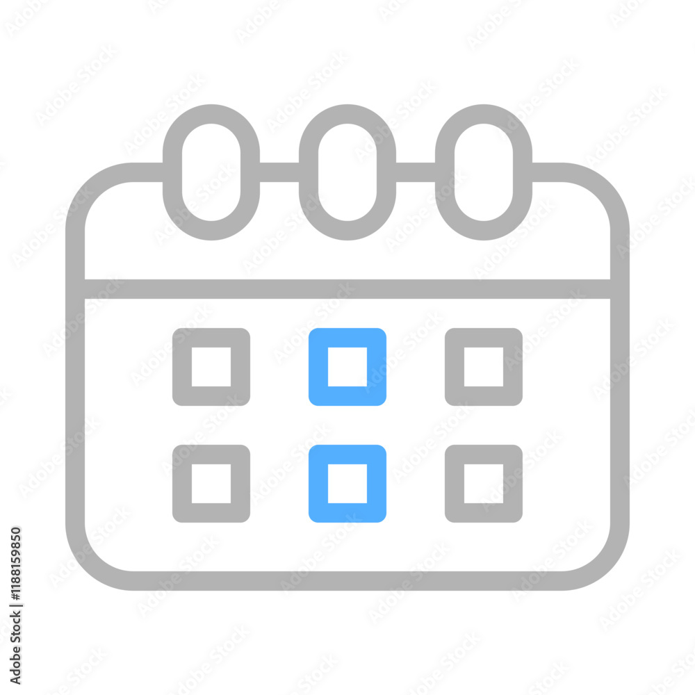 Calendar icon with two days highlighted. Concept of scheduling, planning, and time management. Calendar icon with two days highlighted. Concept of scheduling, planning, and time management.
