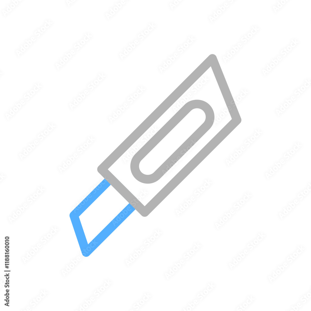 Stationery knife icon. Concept of cutting, office supplies, and precision. Stationery knife icon. Concept of cutting, office supplies, and precision.