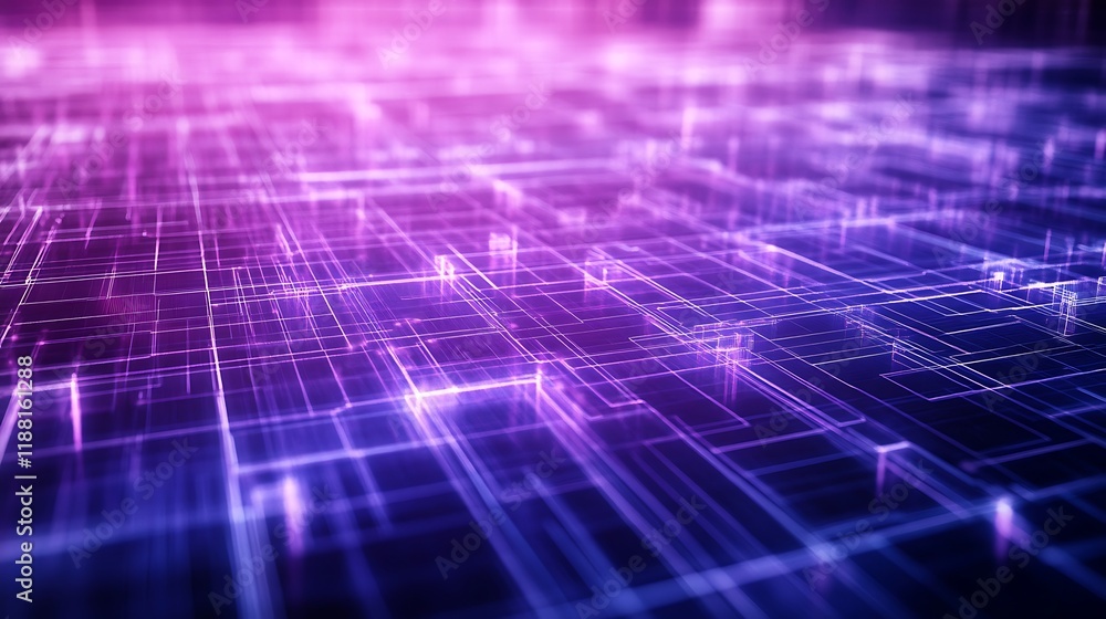 Obraz premium Repeating high-tech patterns of energy grids.