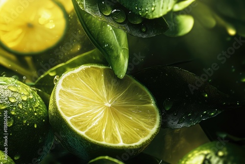 abstract background green lime tropical