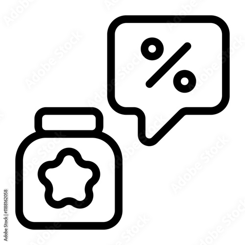 Discount Line Icon