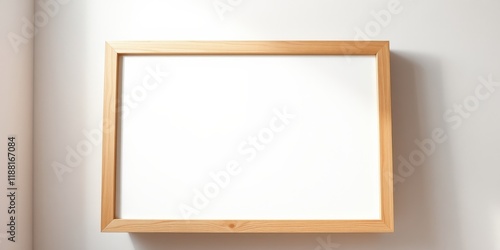 A simple wooden frame with a white background, perfect for showcasing your art, photos, or text.