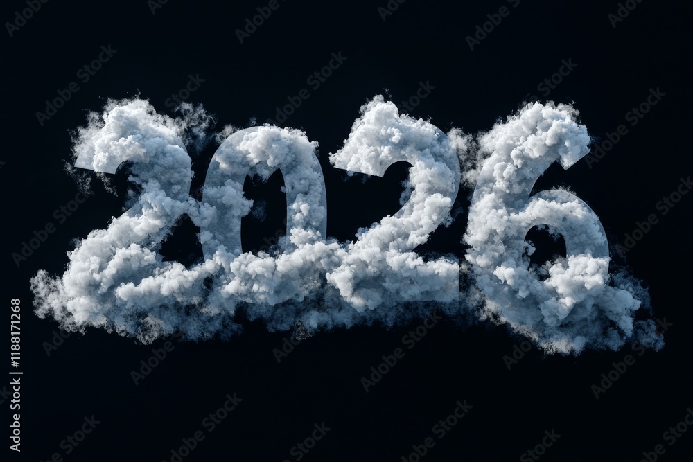 2026 cloud numbers on dark sky background 2026 cloud numbers on dark sky background