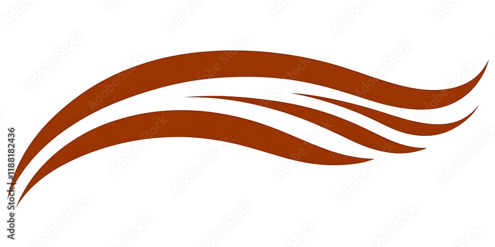 Obraz premium Abstract brown wave design, dynamic flow, white background, graphic element