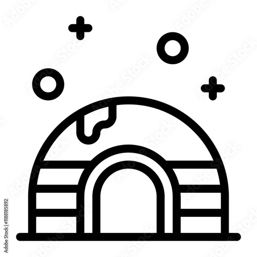 Snowhouse Line Icon