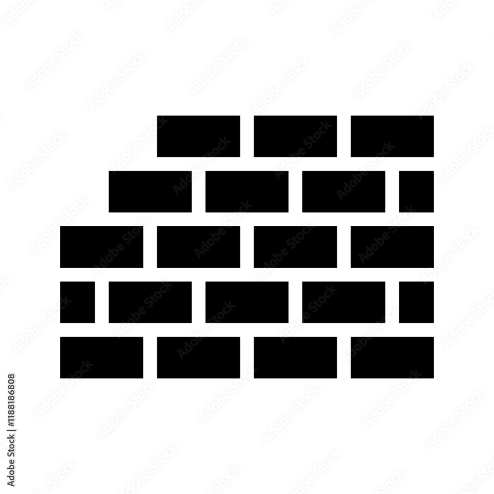 Brick wall icon. Concept of construction, building, and masonry. Brick wall icon. Concept of construction, building, and masonry.