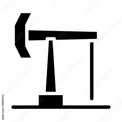 Oil pump jack icon. Concept of energy, industry, and extraction.