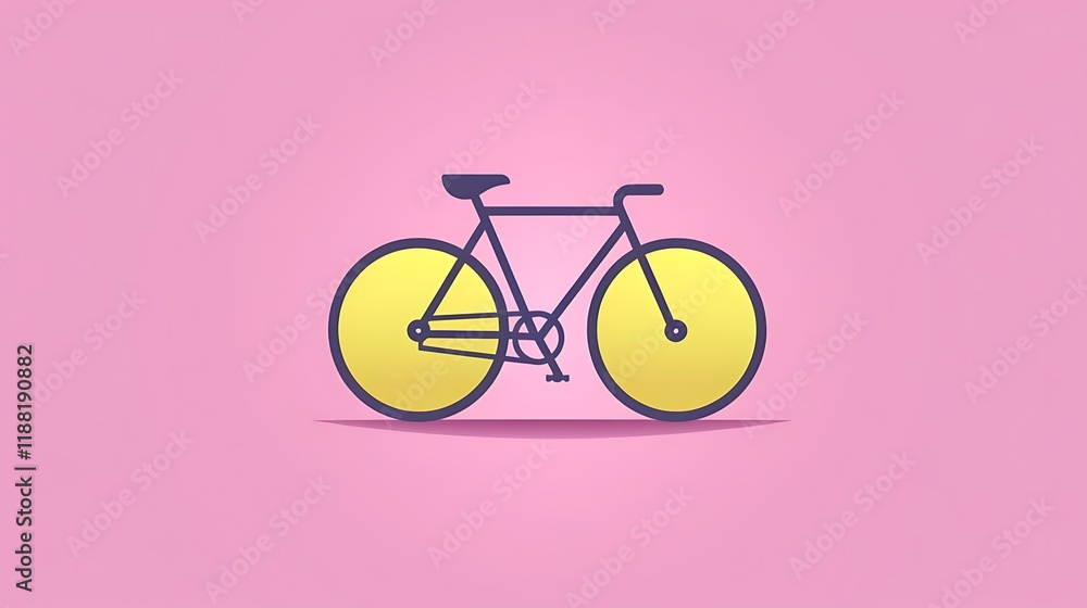 A Simple Illustration Of A Yellow Bike A Simple Illustration Of A Yellow Bike