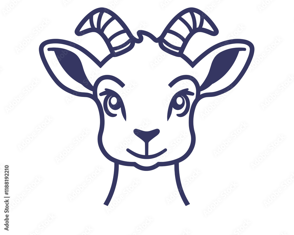 Cute Little Goat Vector Illustration For Your Design Cute Little Goat Vector Illustration For Your Design