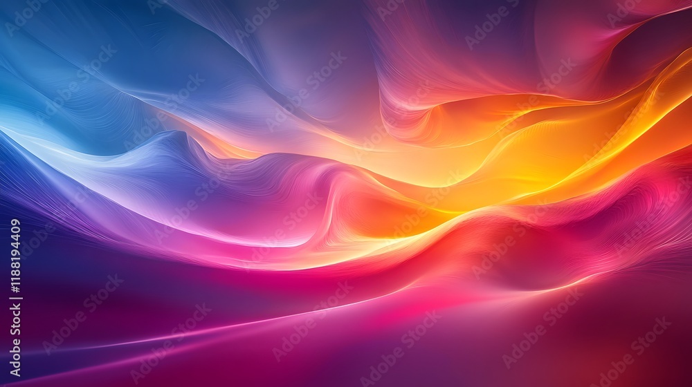 Fototapeta premium Futuristic abstract digital landscape with glowing wave
