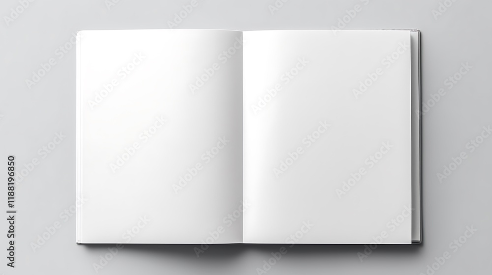 Open Blank Book Pages Displaying Empty Space Open Blank Book Pages Displaying Empty Space