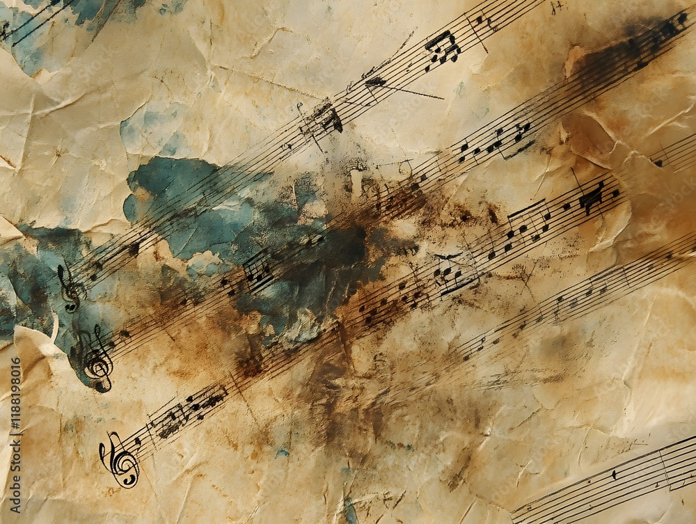 Obraz premium macro photo of a music sheet