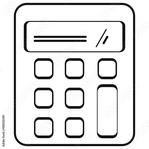 Calculator icons on transparent background. Calculator vector outline icon