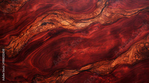A red wood grain with a brownish color