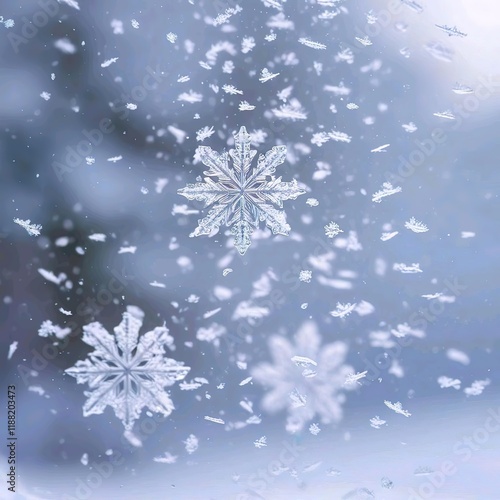 snowflakes on blue background