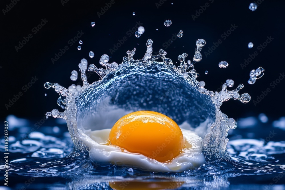 Egg yolk splashing in water. Egg yolk splashing in water.