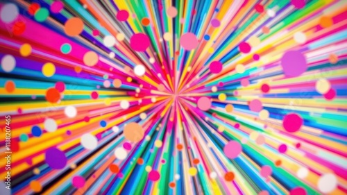 A vibrant explosion of color, radiating outwards from a central point, creating a captivating visual with a sense of dynamic energy and movement