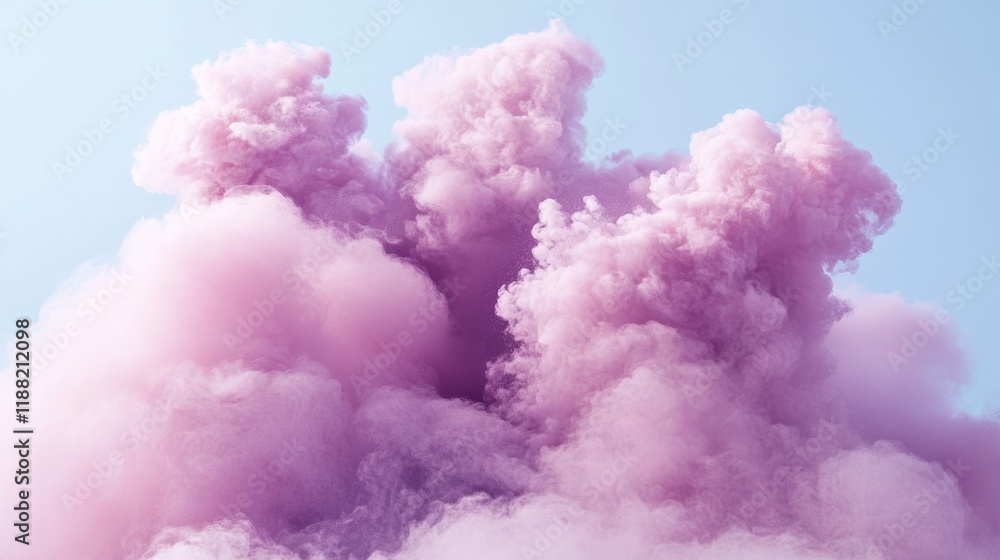 Pink Fluffy Clouds in a Pastel Sky Pink Fluffy Clouds in a Pastel Sky