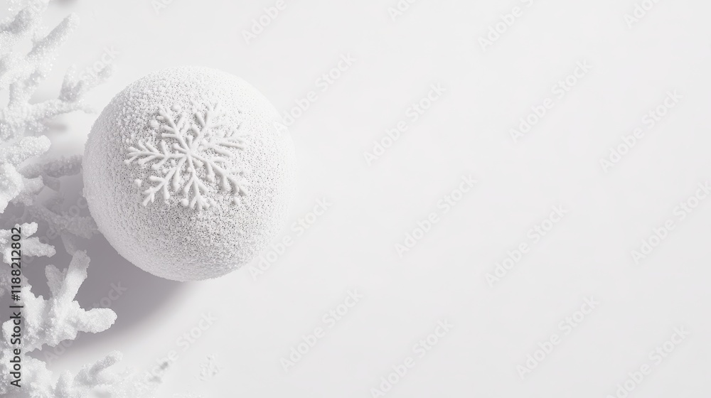 Christmas background in a snowball. Snowball with Christmas on a simple white background. Christmas background in a snowball. Snowball with Christmas on a simple white background.