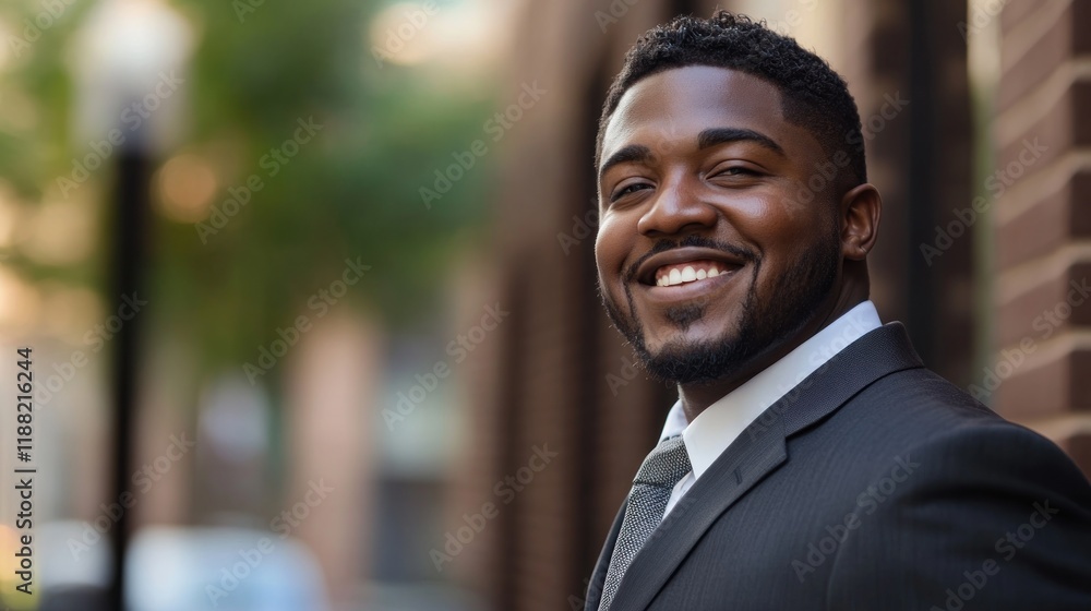 A smiling African American man in a suit A smiling African American man in a suit