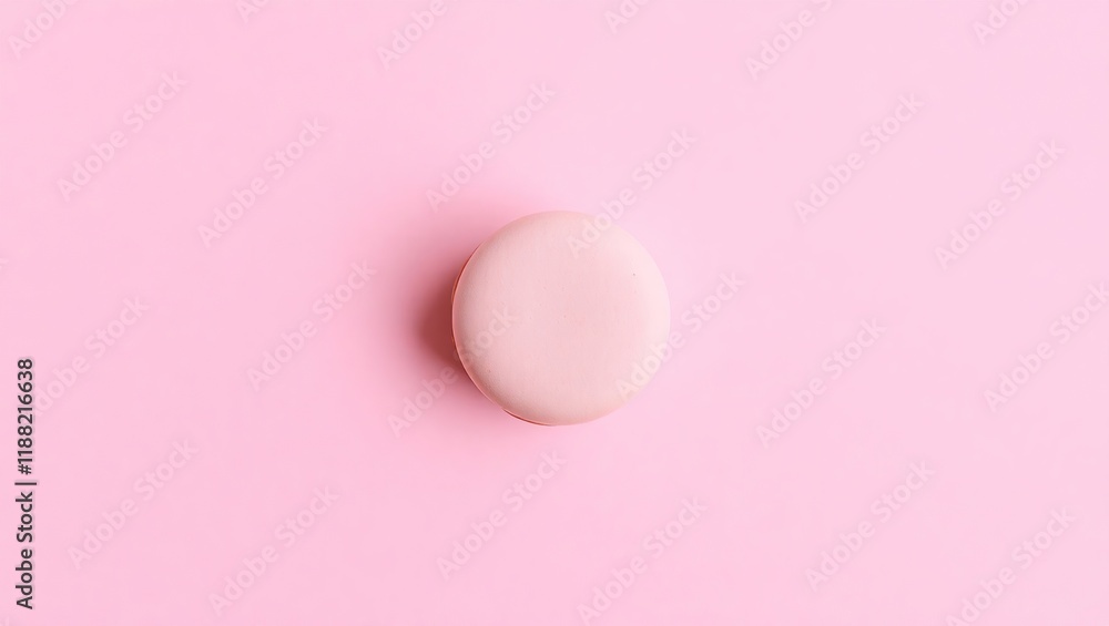 Fototapeta premium Pink Macaron on a Pink Background