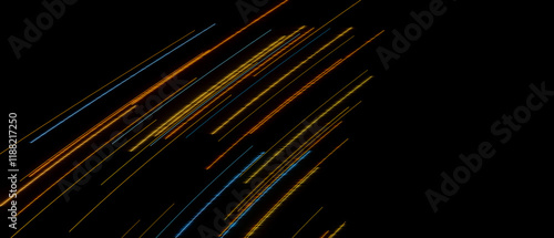 A series of bright colored lines on a dark background