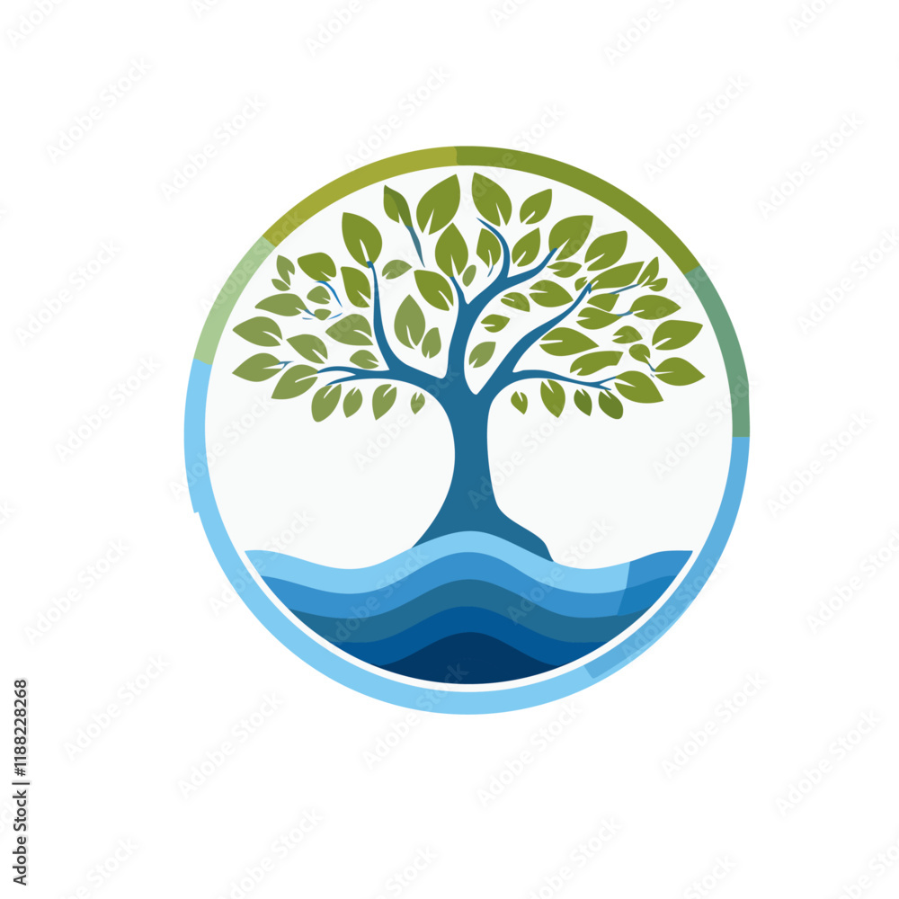 tree with leaves climate change icon vector design