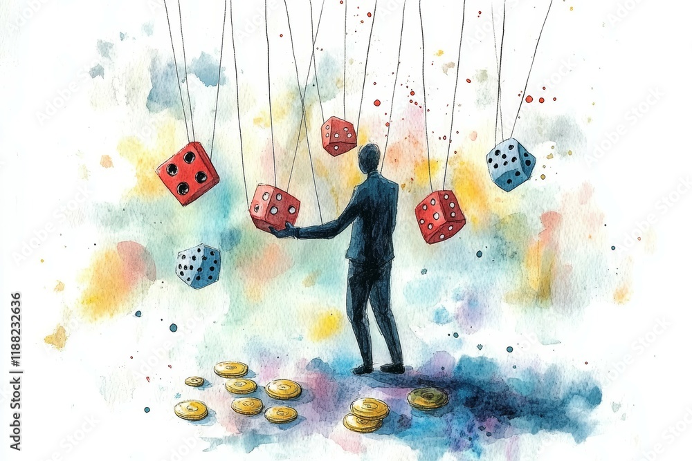 Fototapeta premium The Puppet of Luck, Gambling Disorder