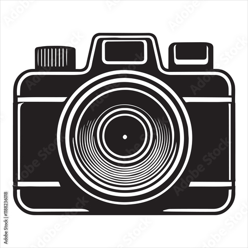 Vintage Camera silhouette Design, Photo Camera Vector illustration, 