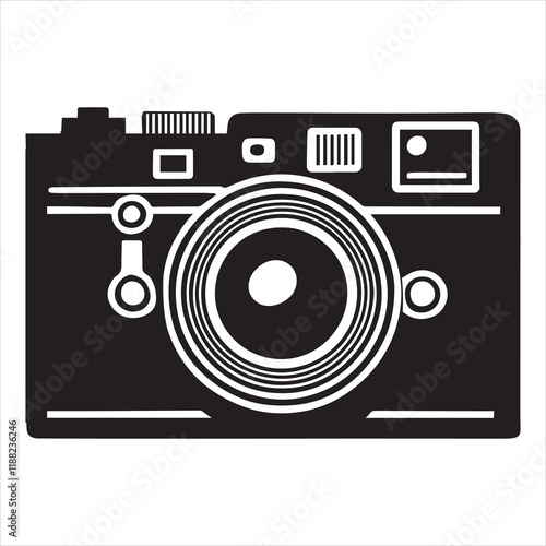 Vintage Camera silhouette Design, Photo Camera Vector illustration, 